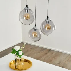 hofstein Suspension Schnabek Chrome, Noir, 3 lumières