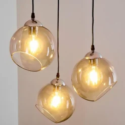 hofstein Suspension Schnabek Chrome, Noir, 3 lumières