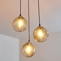 hofstein Suspension Schnabek Chrome, Noir, 3 lumières