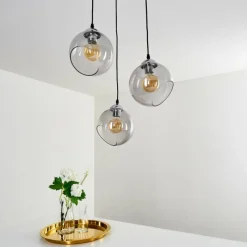 hofstein Suspension Schnabek Chrome, Noir, 3 lumières