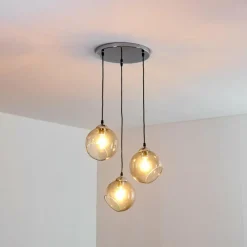 hofstein Suspension Schnabek Chrome, Noir, 3 lumières