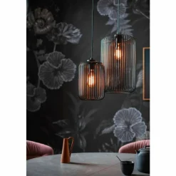 Lampes Industrielles-SCHÖNER WOHNEN-Kollektion Suspension Cage Noir, 1 lumière