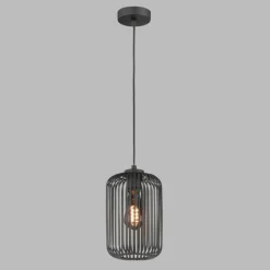 Lampes Industrielles-SCHÖNER WOHNEN-Kollektion Suspension Cage Noir, 1 lumière