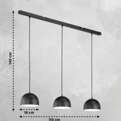 SCHÖNER WOHNEN-Kollektion Suspension Kia Noir, 3 lumières* Suspensions