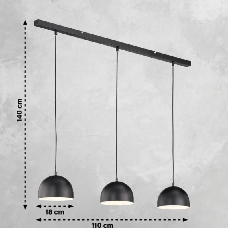 SCHÖNER WOHNEN-Kollektion Suspension Kia Noir, 3 lumières* Suspensions