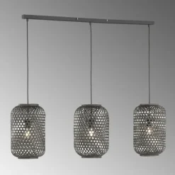 Style Boho-Chic-SCHÖNER WOHNEN-Kollektion Suspension SCHÖNER-WOHNEN-Kollektion Calla Noir, 3 lumières