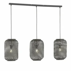 Style Boho-Chic-SCHÖNER WOHNEN-Kollektion Suspension SCHÖNER-WOHNEN-Kollektion Calla Noir, 3 lumières