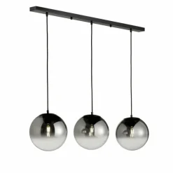 Suspension Verre Fumé-SCHÖNER WOHNEN-Kollektion Suspension SCHÖNER-WOHNEN-Kollektion Mirror Noir, 3 lumières