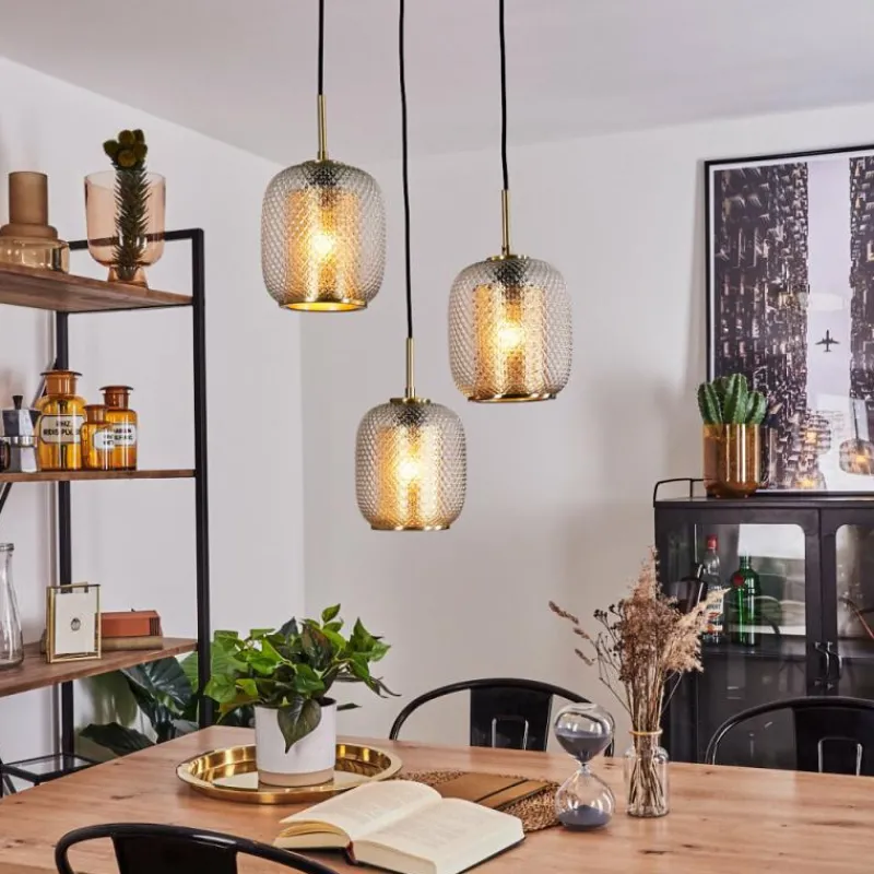 hofstein Suspension Scone Or, Laiton, 3 lumières