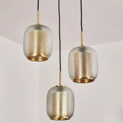 hofstein Suspension Scone Or, Laiton, 3 lumières