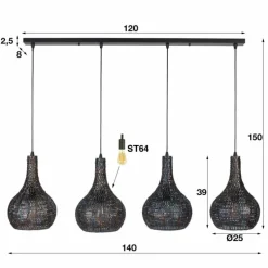 hofstein Suspension Seda, 4 lumières* Suspensions