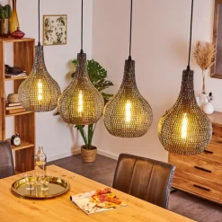 Lampes Vintages & Rétros-hofstein Suspension Seda Noir, 4 lumières