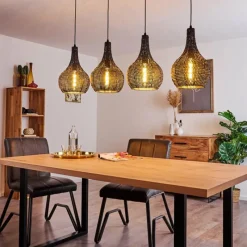 Lampes Vintages & Rétros-hofstein Suspension Seda Noir, 4 lumières