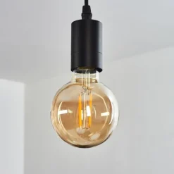 Lampes Vintages & Rétros-hofstein Suspension Seegaard Bois clair, Noir, 3 lumières