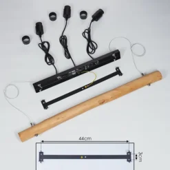 Lampes Vintages & Rétros-hofstein Suspension Seegaard Bois clair, Noir, 3 lumières