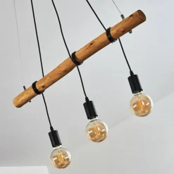 Lampes Vintages & Rétros-hofstein Suspension Seegaard Bois clair, Noir, 3 lumières