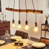 Lampes Vintages & Rétros-hofstein Suspension Seegaard Bois clair, Noir, 4 lumières