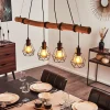Style Boho-Chic-hofstein Suspension Seegaard Bois clair, Noir, 4 lumières