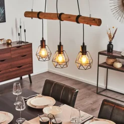 Luminaires Scandinaves-hofstein Suspension Seegaard Brun, 3 lumières