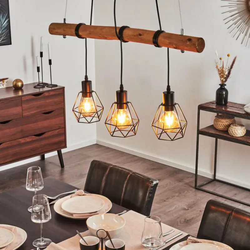 Luminaires Scandinaves-hofstein Suspension Seegaard Brun, 3 lumières