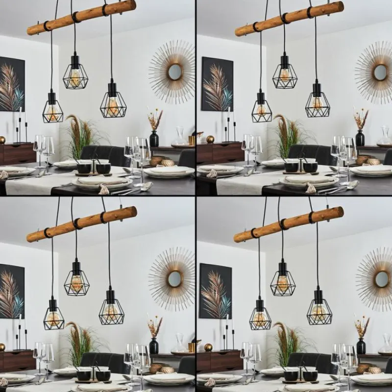 Luminaires Scandinaves-hofstein Suspension Seegaard Brun, 3 lumières