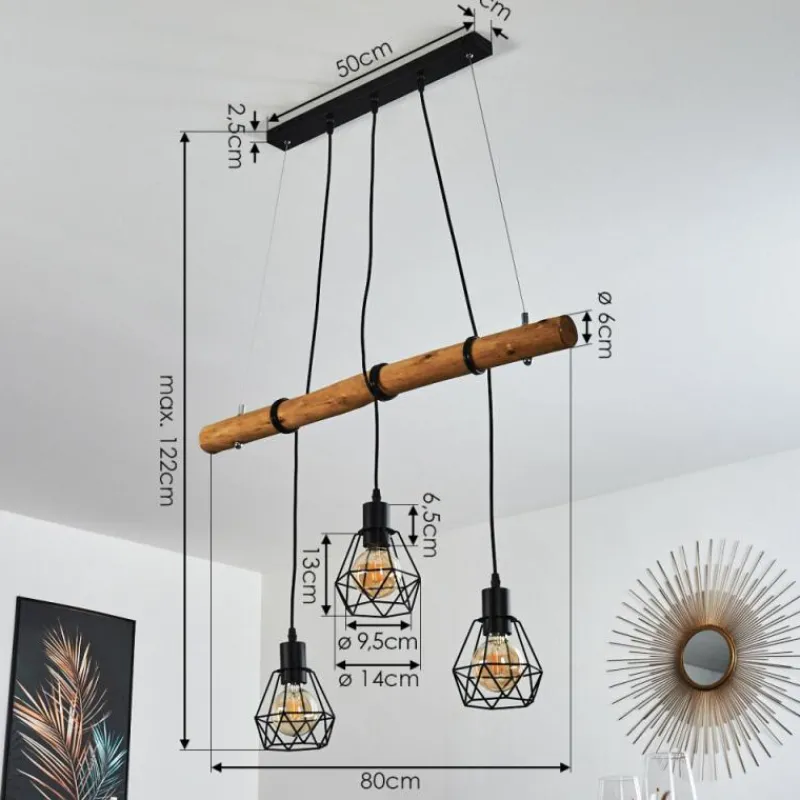 Luminaires Scandinaves-hofstein Suspension Seegaard Brun, 3 lumières