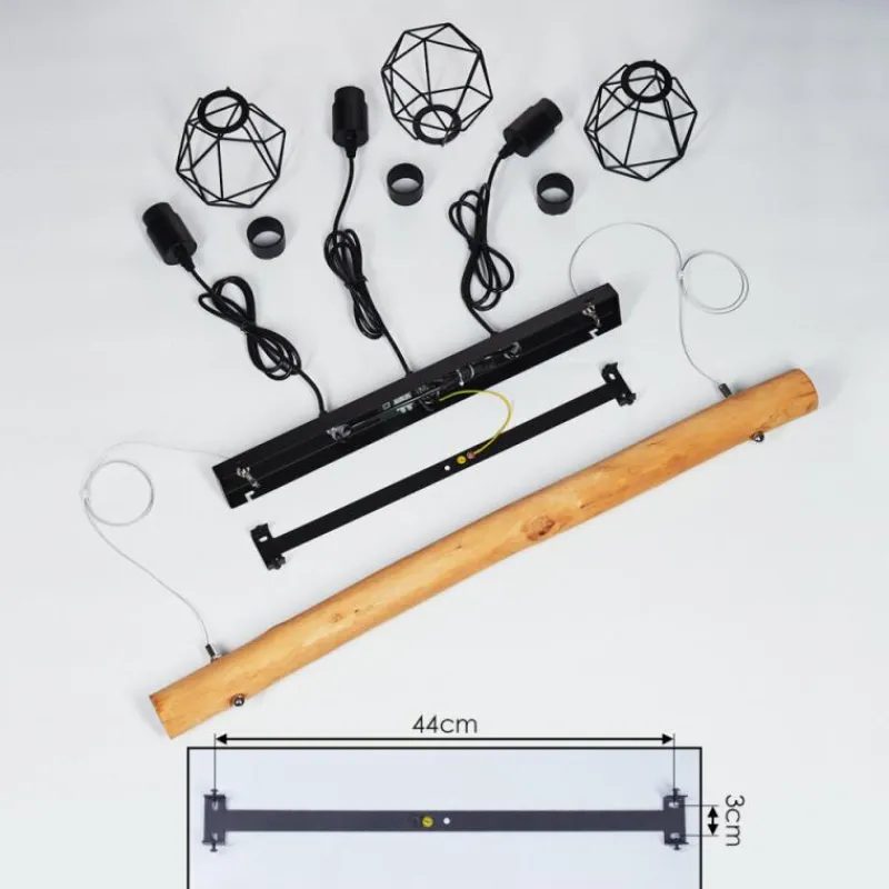 Luminaires Scandinaves-hofstein Suspension Seegaard Brun, 3 lumières