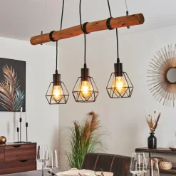 Luminaires Scandinaves-hofstein Suspension Seegaard Brun, 3 lumières