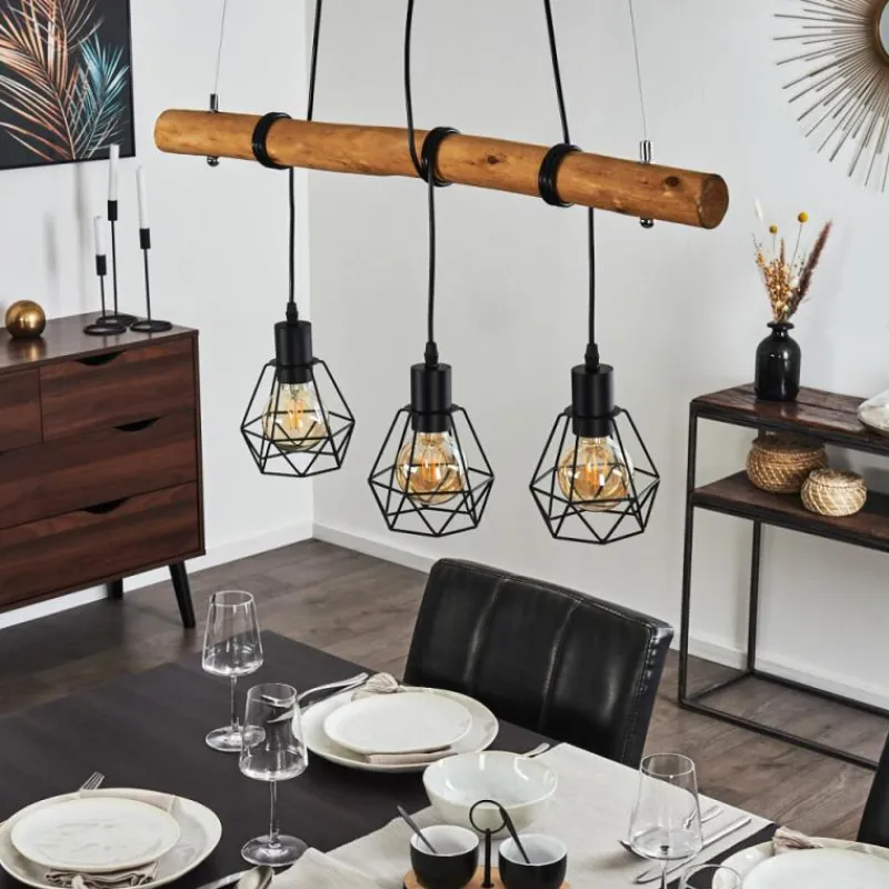 Luminaires Scandinaves-hofstein Suspension Seegaard Brun, 3 lumières