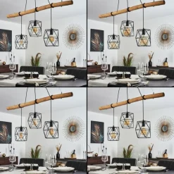 Lampes Vintages & Rétros-hofstein Suspension Seegaard Noir, 3 lumières
