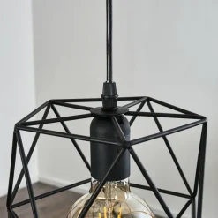Lampes Vintages & Rétros-hofstein Suspension Seegaard Noir, 3 lumières