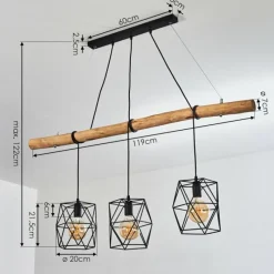 Lampes Vintages & Rétros-hofstein Suspension Seegaard Noir, 3 lumières
