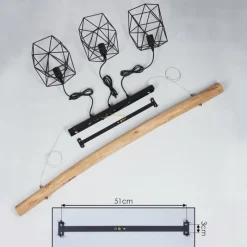 Lampes Vintages & Rétros-hofstein Suspension Seegaard Noir, 3 lumières