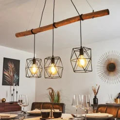 Lampes Vintages & Rétros-hofstein Suspension Seegaard Noir, 3 lumières