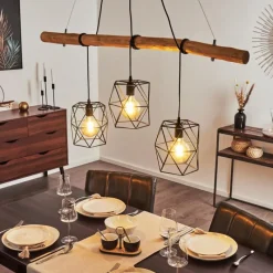 Lampes Vintages & Rétros-hofstein Suspension Seegaard Noir, 3 lumières