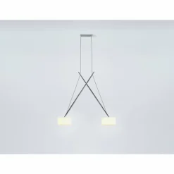 Luminaires Serien Lighting Suspension Serien Lighting TWIN LED Chrome, 2 lumières* Éclairage Led