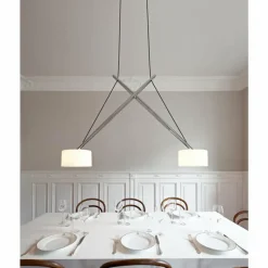 Luminaires Serien Lighting Suspension Serien Lighting TWIN LED Chrome, 2 lumières* Éclairage Led