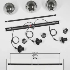 Suspension Verre Fumé-hofstein Suspension Sernf Noir, 3 lumières