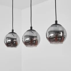 Suspension Verre Fumé-hofstein Suspension Sernf Noir, 3 lumières