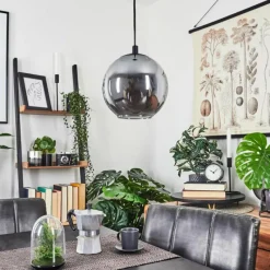 Suspension Verre Fumé-hofstein Suspension Sernf Noir, 1 lumière