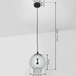 Suspension Verre Fumé-hofstein Suspension Sernf Noir, 1 lumière