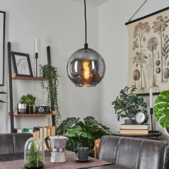 Suspension Verre Fumé-hofstein Suspension Sernf Noir, 1 lumière