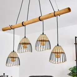 Style Boho-Chic-hofstein Suspension Shalo Bois foncé, Noir, 4 lumières