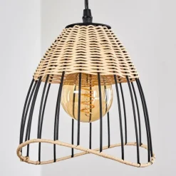 Style Boho-Chic-hofstein Suspension Shalo Bois foncé, Noir, 4 lumières