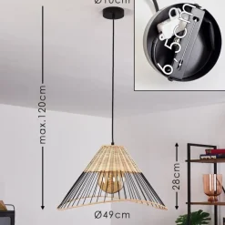 Style Boho-Chic-hofstein Suspension Shalo Noir, 1 lumière