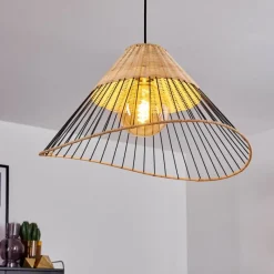 Style Boho-Chic-hofstein Suspension Shalo Noir, 1 lumière