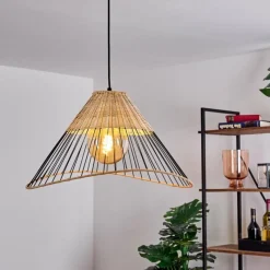 Style Boho-Chic-hofstein Suspension Shalo Noir, 1 lumière