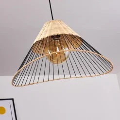 Style Boho-Chic-hofstein Suspension Shalo Noir, 1 lumière