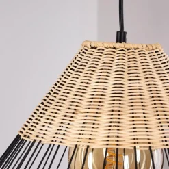 Style Boho-Chic-hofstein Suspension Shalo Noir, 1 lumière