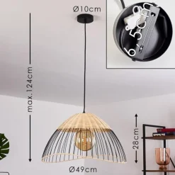 Style Boho-Chic-hofstein Suspension Shalo Noir, 1 lumière